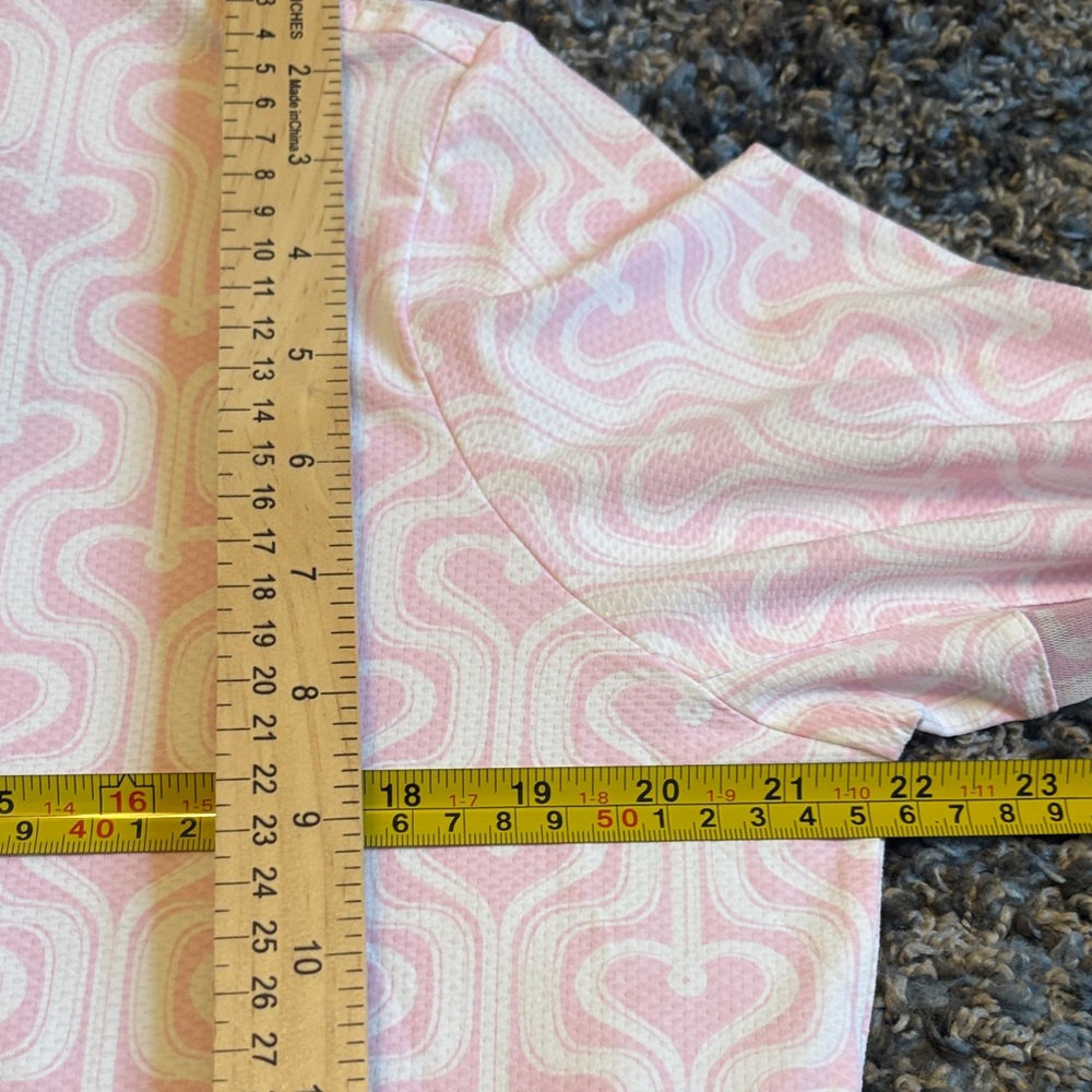 SanSoleil NWT Long Sleeve Pink Hearts Quarter Zip Sun Golf Pickleball Shirt NEW - Picture 11 of 16